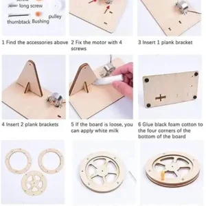 Physics-project-wooden-Hand-Electricity-Generator-Energy-transformation-Kinetic-energy-to-Electric-energy-conversion